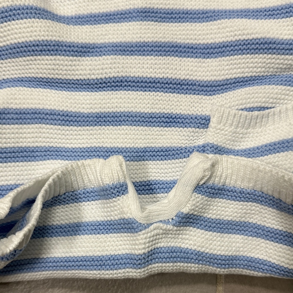 Striped Blue and White Kids Sweater Romper - Picture 9 of 11